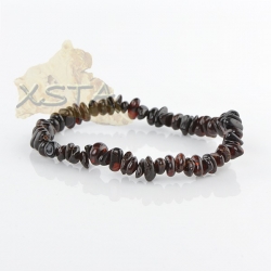 Dark cherry chips amber bracelet